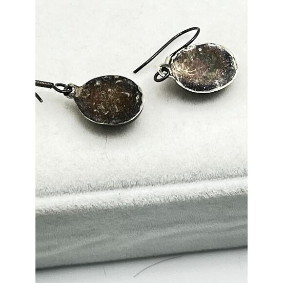 Vintage Native American Black Onyx Silver Earrings - Picture 5 of 5